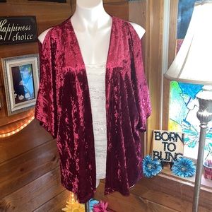 CEJON Cold shoulder velvety feel cardigan NWT